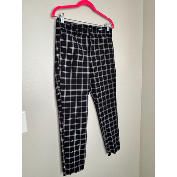 Old Navy Pixie Pants Size 6 Black White Windowpane High Rise Slim Ankle Career - Picture 5 of 6